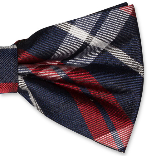 Karierte Herrenfliege navy/ rot (2)