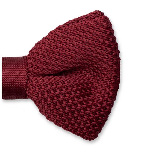 Gestrickte Fliege Bordeauxrot (2)