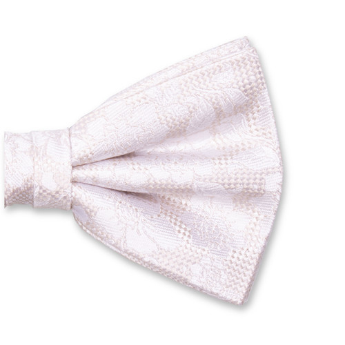 Weiße Fliege mit Jacquard-Spitzenmuster (2)