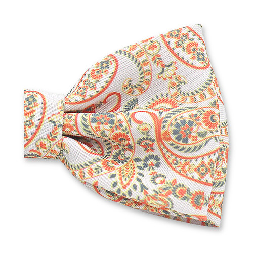 Orangefarbene Paisley-Fliege (2)