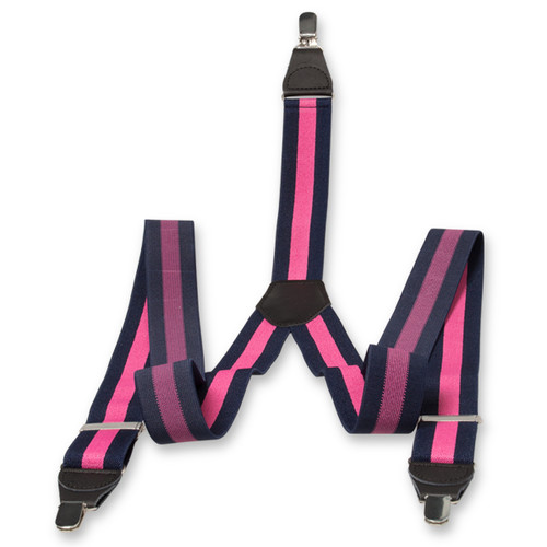 Navy/Rosa gestreifte Hosenträger (2)