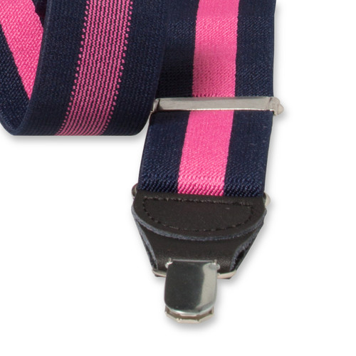 Navy/Rosa gestreifte Hosenträger (3)