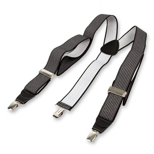 Schwarz/grau gestreifte Hosenträger (2)