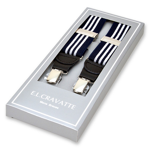 Navy/weiß gestreifte Hosenträger (1)