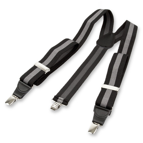 Schwarz/grau gestreifte Hosenträger (2)