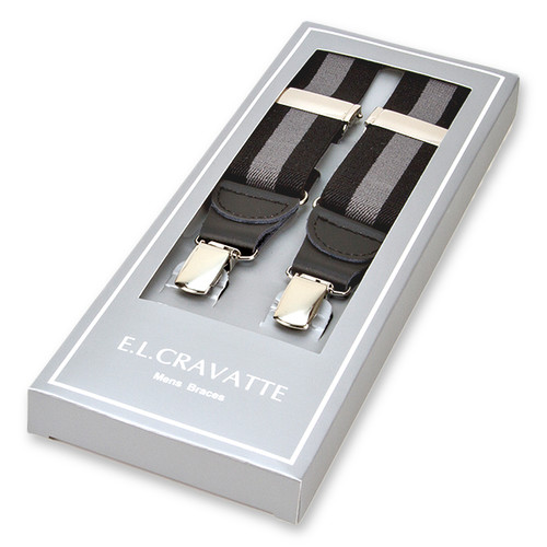 Schwarz/grau gestreifte Hosenträger (1)