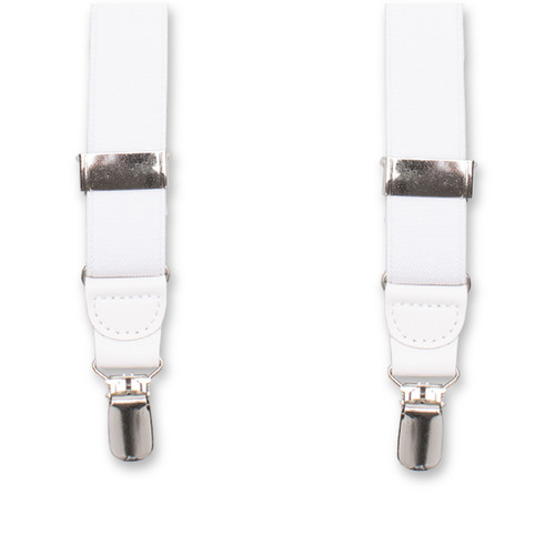 Schmale weiße Hosenträger (1)