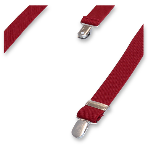 Dunkelrote schmale Hosenträger (3)