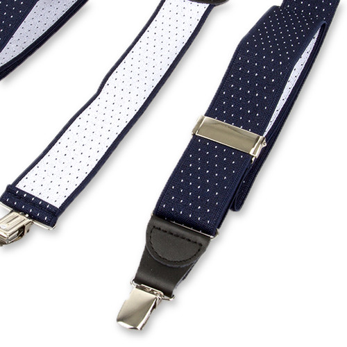 Navy/ weiß gepunktete Hosenträger (3)