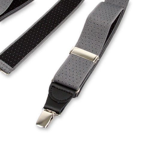 Grau/schwarz gepunktete Hosenträger (3)