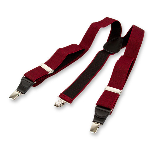 Bordeaux/schwarz gepunktete Hosenträger (2)