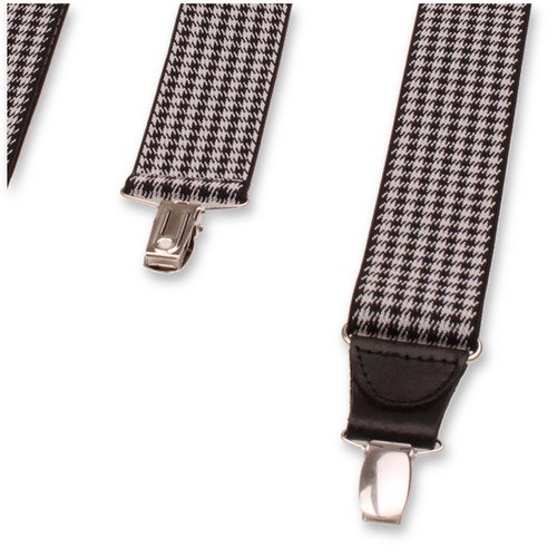 XIV Hosenträger - Hahnentrittmuster Schwarz (3)