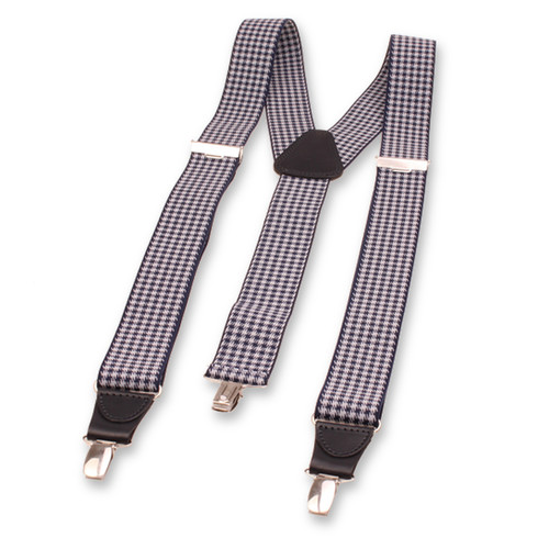 XIV Hosenträger - Hahnentrittmuster Dunkelblau (3)