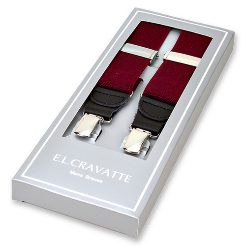 Bordeauxrote Hosenträger X-Form (1)