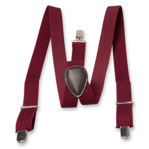 Schmale bordeaux Hosenträger (2)