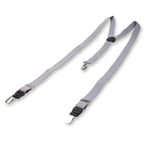 Schmale hellgraue Hosenträger für Damen (3)