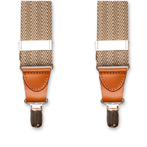 XIV Hosenträger - Fischgrätmuster Olivgrün (1)