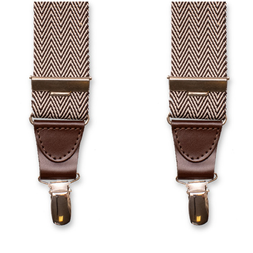 XIV Hosenträger - Fischgrätmuster Braun (3)
