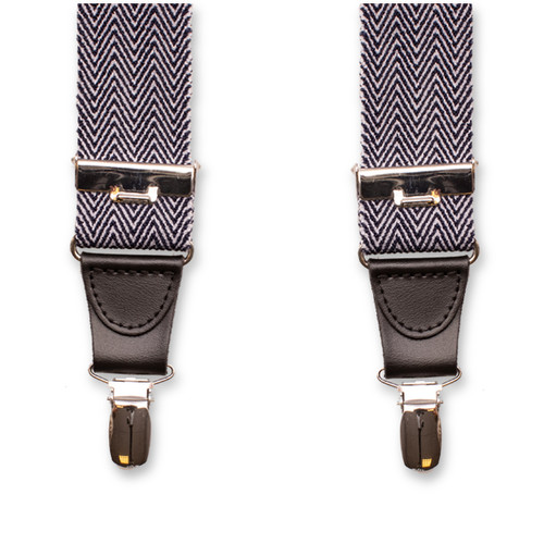 XIV Hosenträger - Fischgrätmuster Dunkelblau (4)