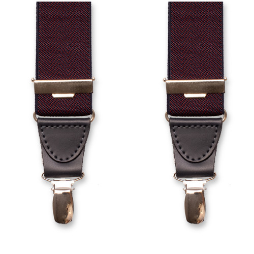 XIV Hosenträger - Fischgrätmuster Rot Blau (4)