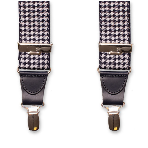 XIV Hosenträger - Hahnentrittmuster Dunkelblau (2)