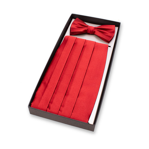 Rote Kummerbund-set - Seide (2)