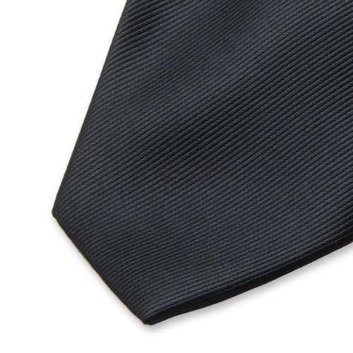 Clipkrawatte Schwarz - Rippenstruktur (2)