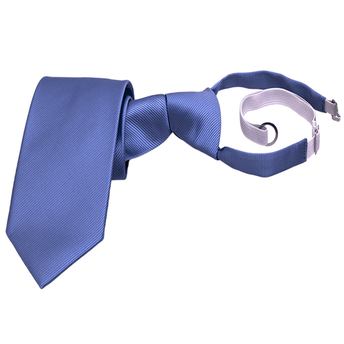 Clipkrawatte Blau - Rippenstruktur (3)