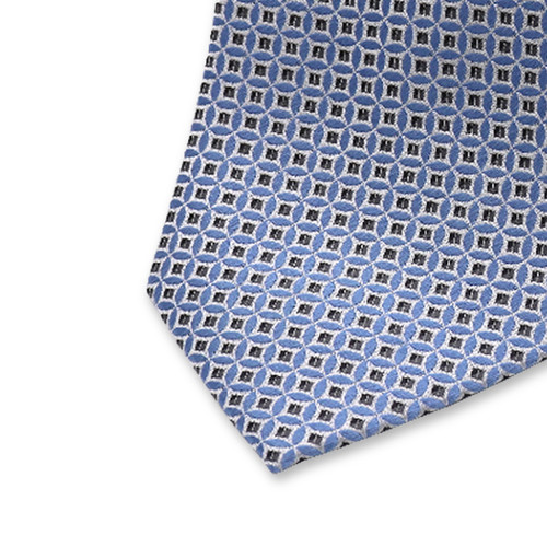 Hellblaue Krawatte mit Kreismuster (2)