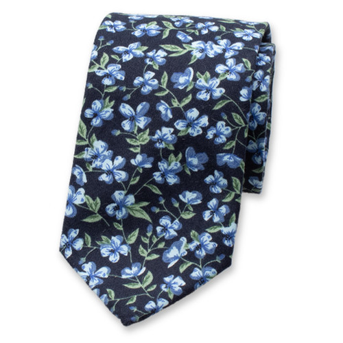 Blumenkrawatte Dunkelblau - Grün (1)