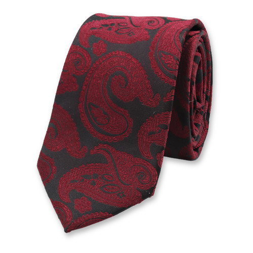 Luxuskrawatte Barock Rot Schwarz (1)