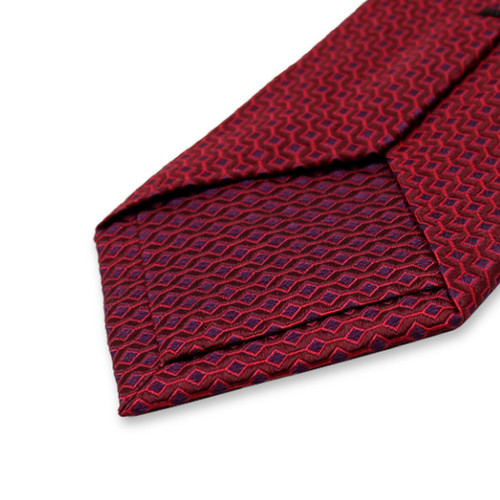 Dunkelrote Krawatte Modernes Muster (3)