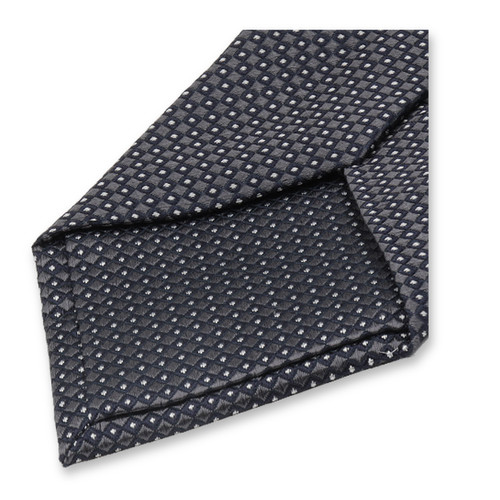 Krawatte Anthrazit - Dunkelblaues Muster (3)