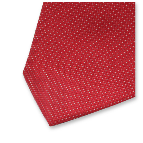 Rote Krawatte mit hellgrauen Punkten (2)