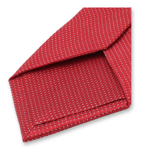 Rote Krawatte mit hellgrauen Punkten (3)