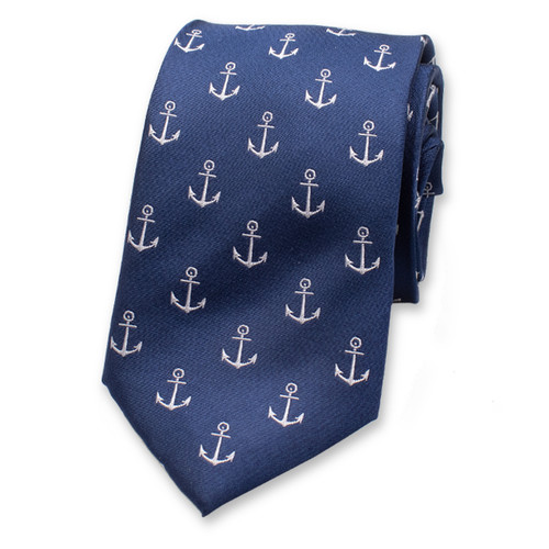 Marineblaues Krawattenmuster mit Anker (1)