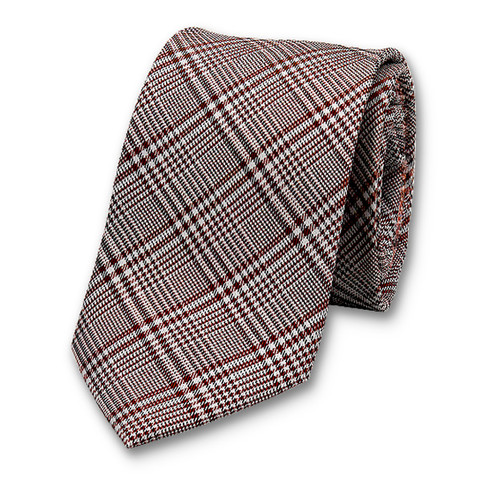 Krawatte Orange Braun Kariert (1)