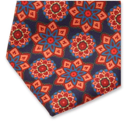 Dunkelblaue Medaillon-Krawatte (2)