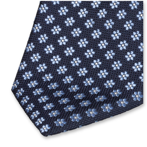 Luxus Krawatten Dunkelblau - Blumen (2)