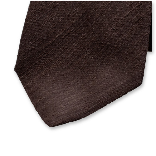 Dunkelbraune Krawatte - Italienische Seide (2)