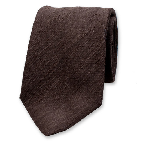 Dunkelbraune Krawatte - Italienische Seide (1)