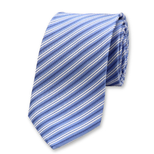 Hellblaue Krawatte mit weißen Streifen (1)