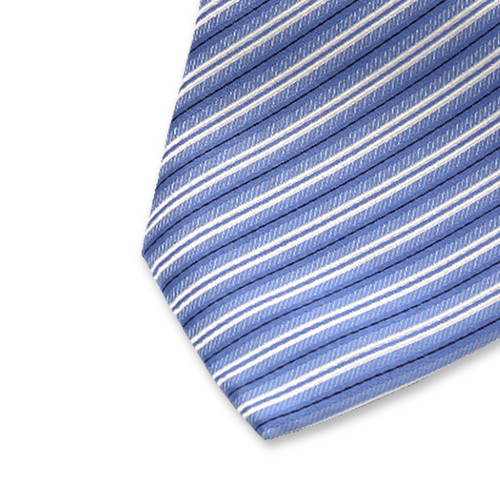 Hellblaue Krawatte mit weißen Streifen (2)
