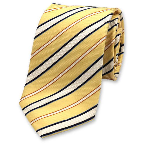Gelb, weiß und blau gestreifte Krawatte (1)