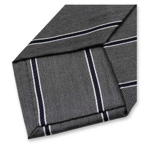 Luxuriöse dunkelgraue Krawatte - Streifen (3)