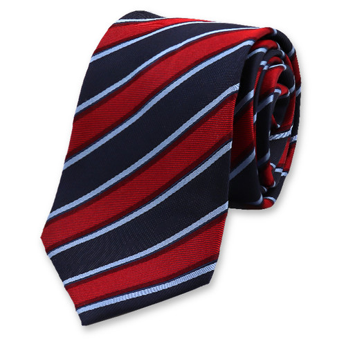 Blau - Rot Gestreifte Krawatte (1)