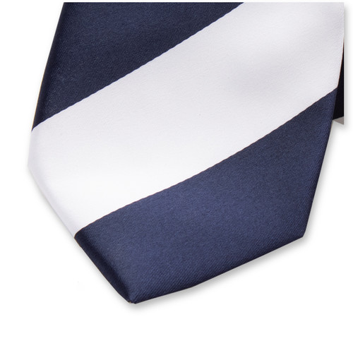 Krawatte Breite Streifen - dunkelblau/weiß (2)