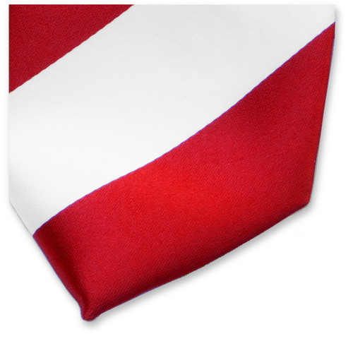 Krawatte Breite Streifen - rot/weiß (2)