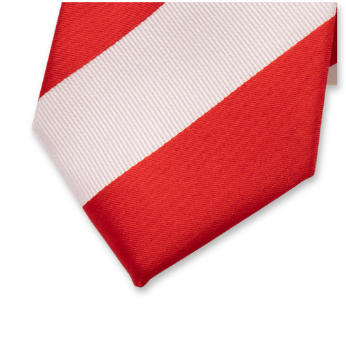 Krawatte Breite Streifen - rot/weiß (2)