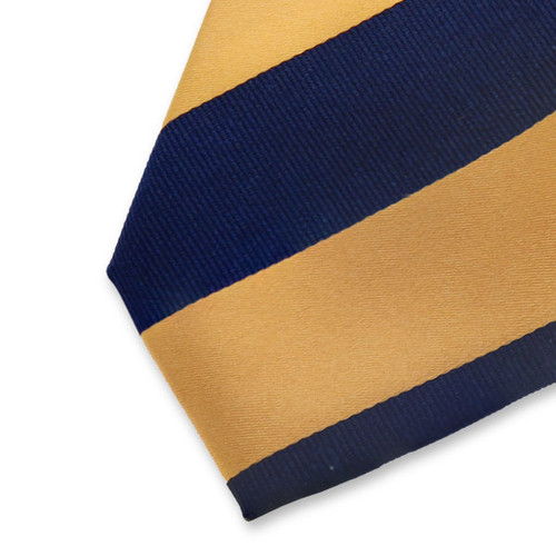 Krawatte gelb/dunkelblau - breite Streifen (2)